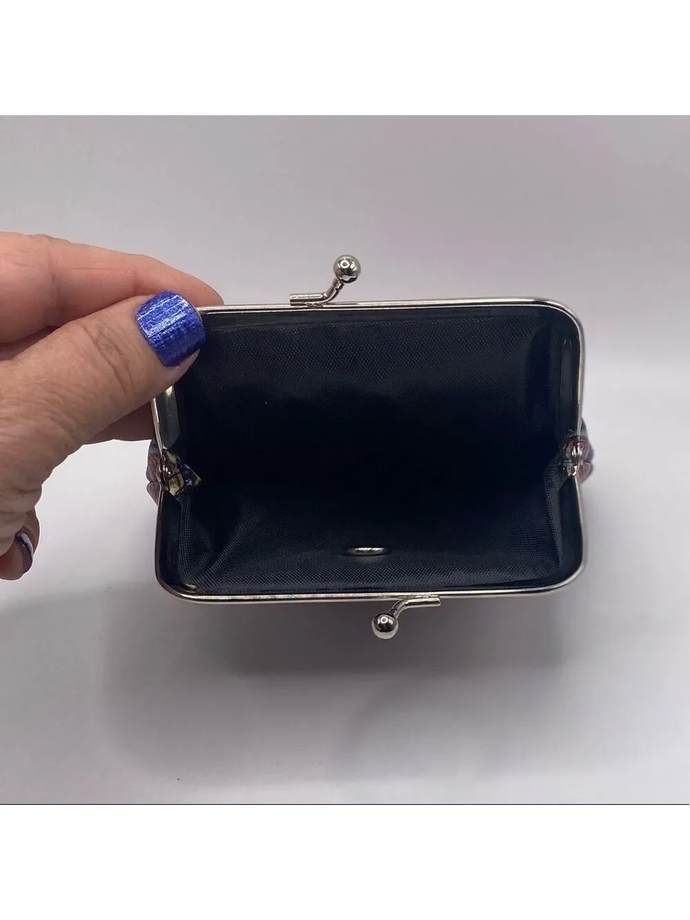 Blue & Red Paisley Snap Jewelry Change Purse with & Burgandy Floral Snap! VIDEO!